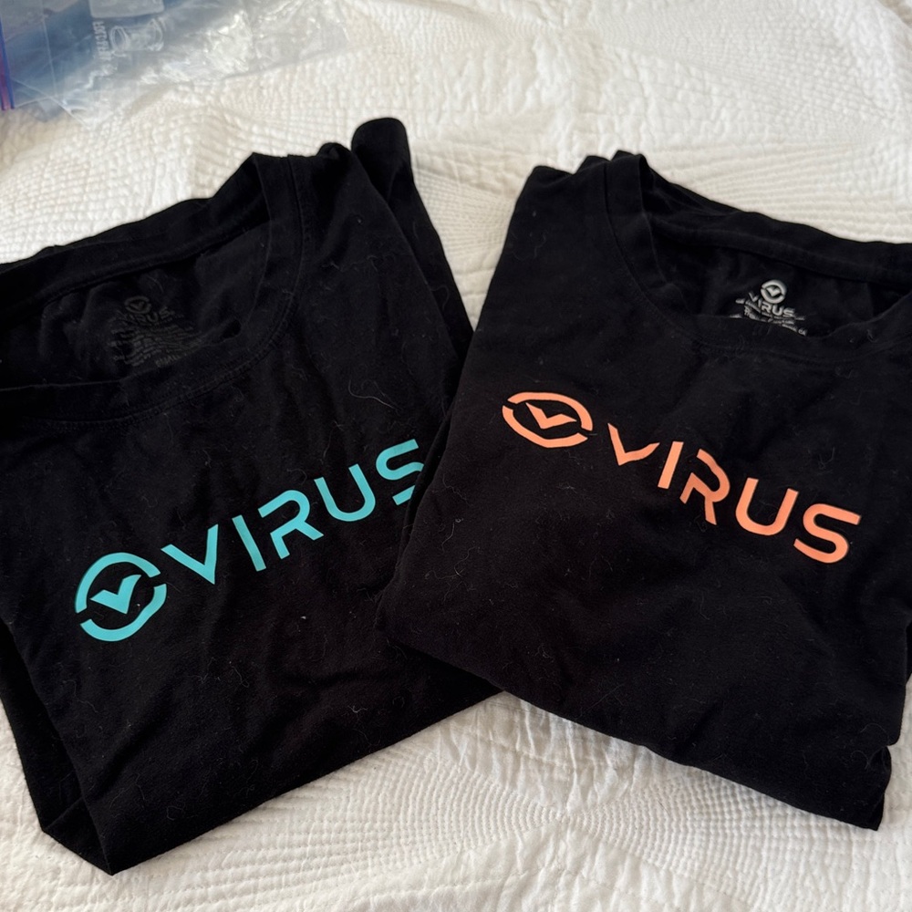 Virus Black Tees with Vibrant Logos